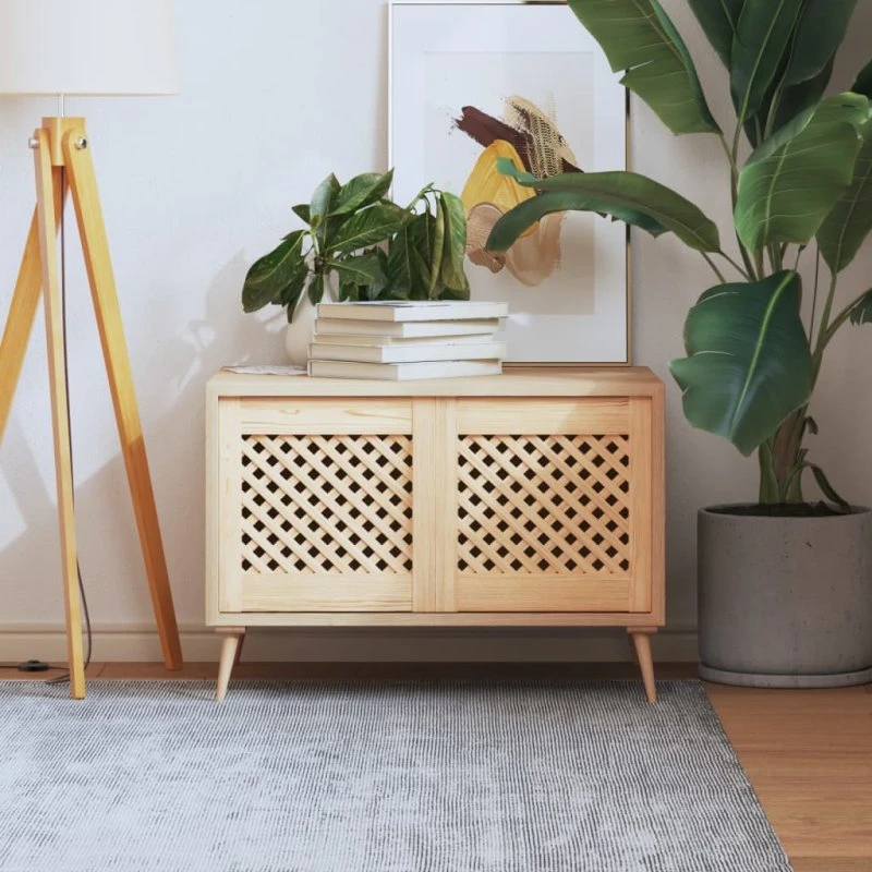 vidaXL skabslåger 2 stk. 39,5x39,5 cm gitter i fyrretræ