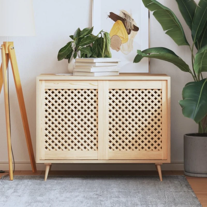 vidaXL skabslåger 2 stk. 49,5x61,5 cm gitter i massivt fyrretræ