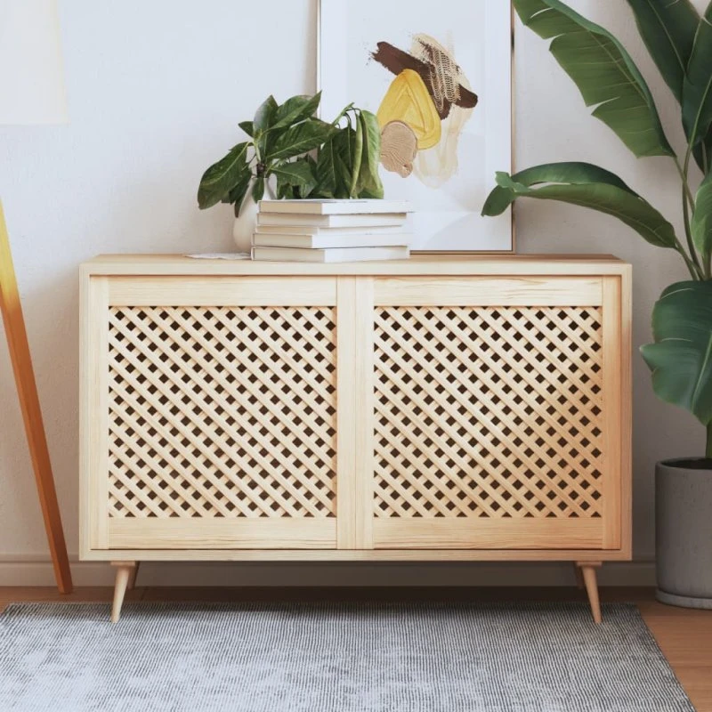 vidaXL skabslåger 2 stk. 59,5x61,5 cm gitterdesign massivt fyrretræ