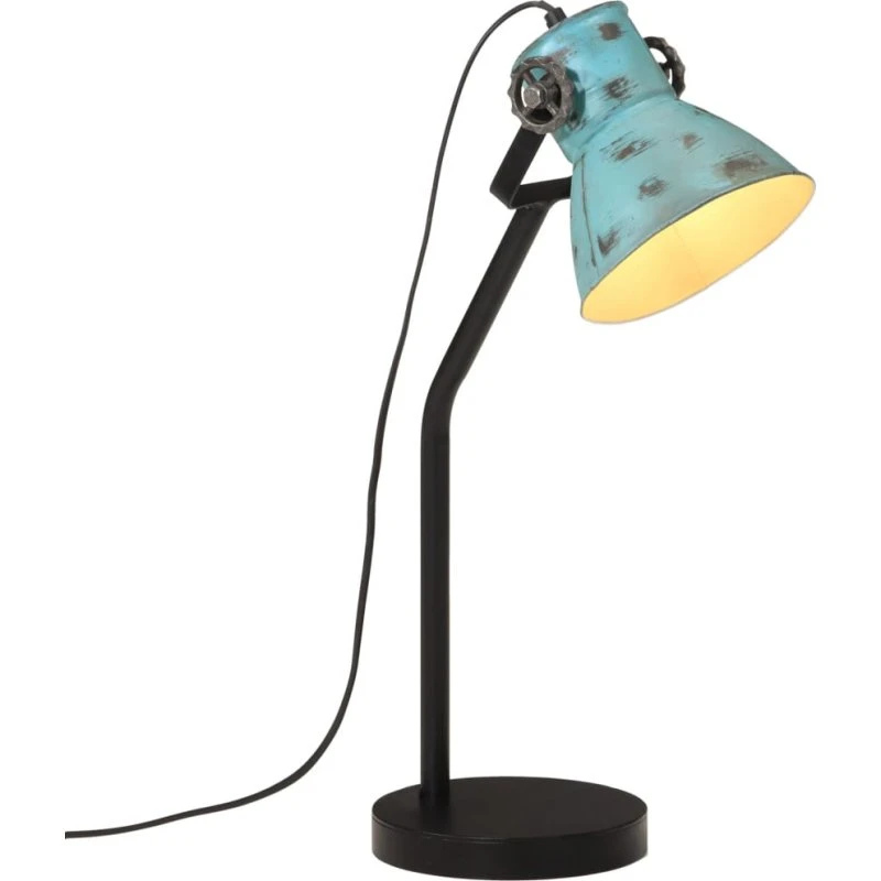 vidaXL skrivebordslampe E27 25W 17x17x60 cm rustik blå