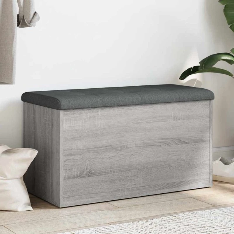 vidaXL skobænk 82x42x45 cm konstrueret træ grå Sonoma-eg