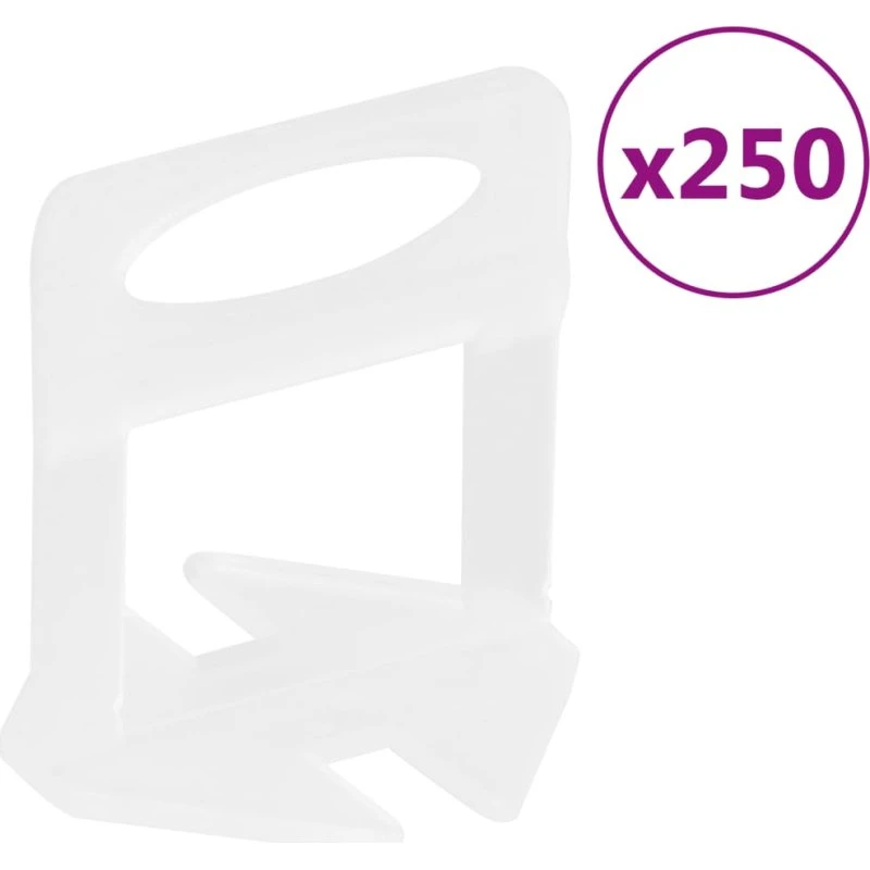 vidaXL nivelleringsklips til fliser 250 stk. 2 mm