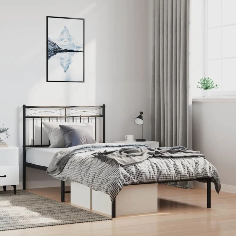 vidaXL Sengegavl i metal 193 cm - Hvid