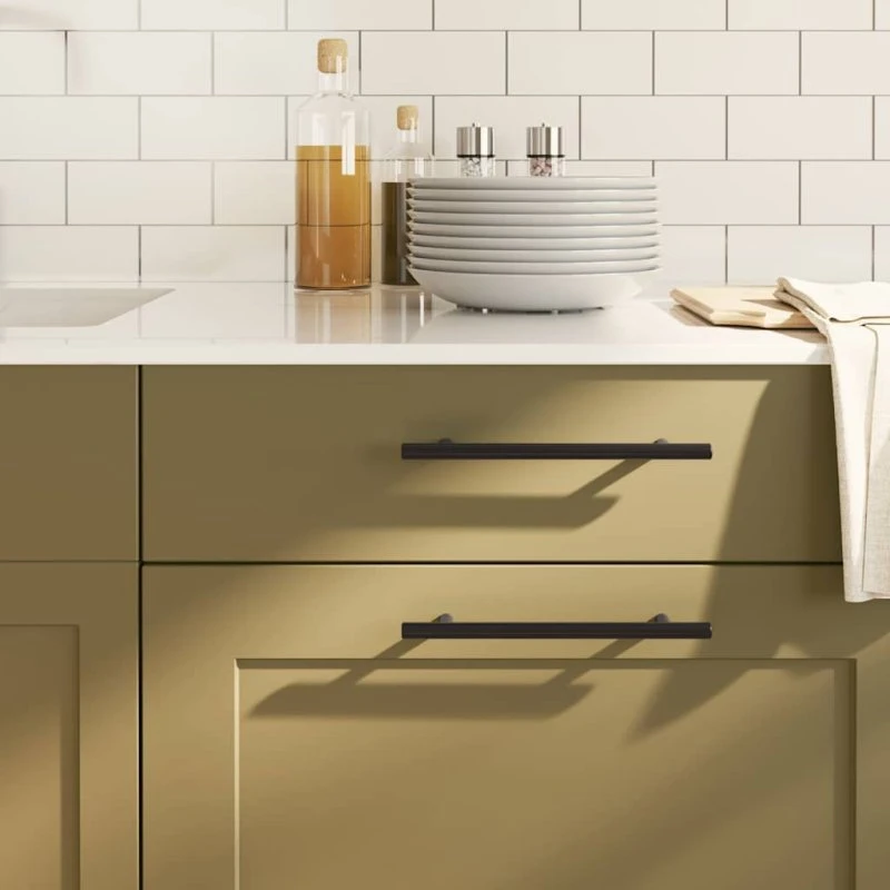 vidaXL skabshåndtag 10 stk. 160 mm sort rustfrit stål