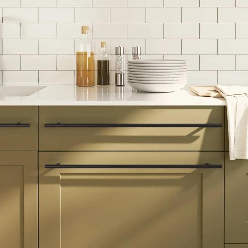 vidaXL skabshåndtag 5 stk. 480 mm rustfrit stål sort