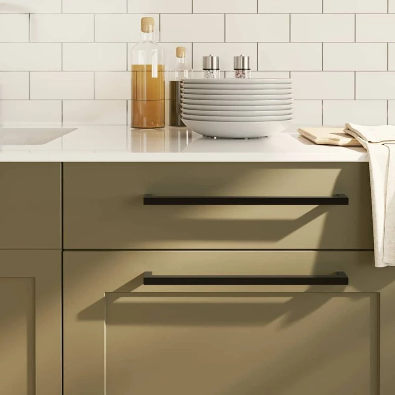 vidaXL skabshåndtag 5 stk. 320 mm sort rustfrit stål