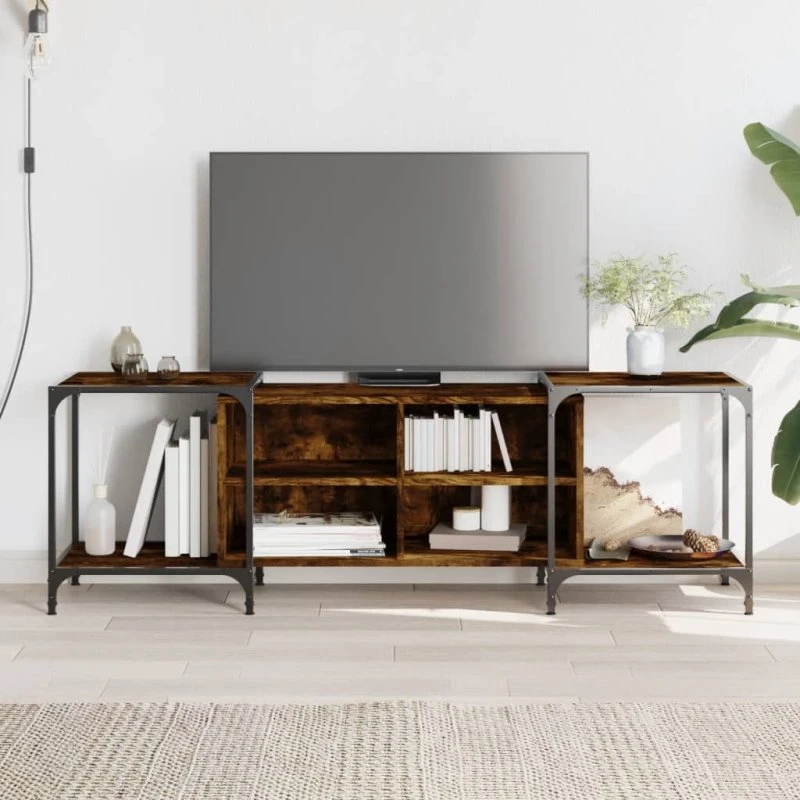 vidaXL tv-bord 153x37x50 cm i røget eg