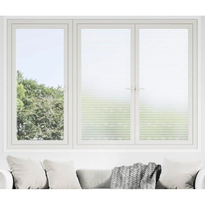 vidaXL stribet matteret vinduesfolie i PVC