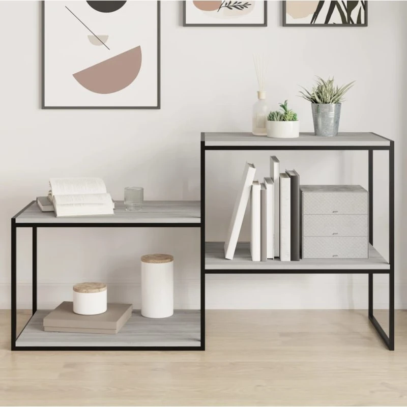 vidaXL væghylder 4 stk. 60x40x1,5 cm grå Sonoma-eg