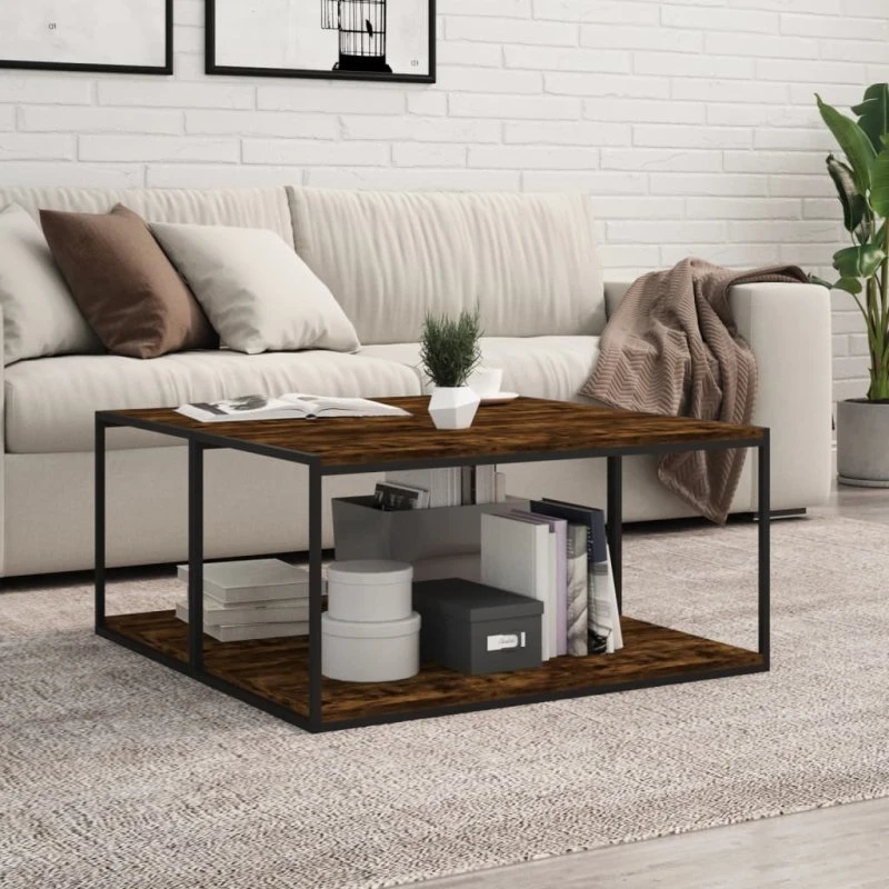 vidaXL væghylder 4 stk 80x30x1,5cm konstrueret træ røget egetræ