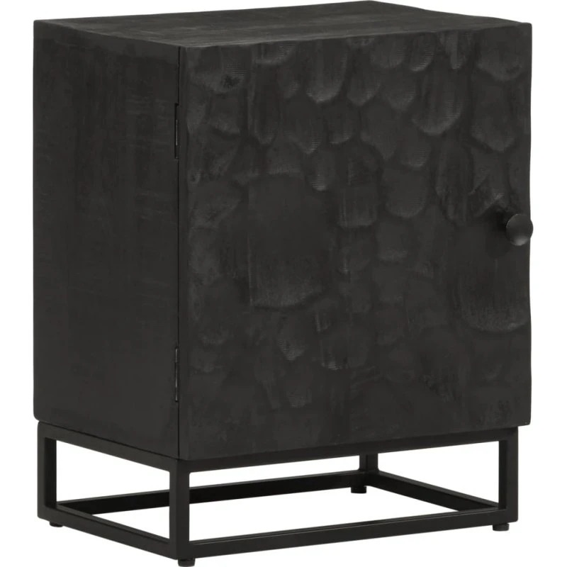 vidaXL sengebord 40x30x50 cm massivt mangotræ & sort jern