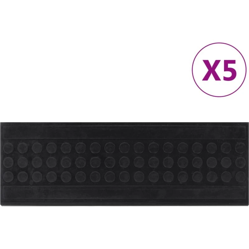 vidaXL trappemåtter 5 stk. 25x75 cm i gummi
