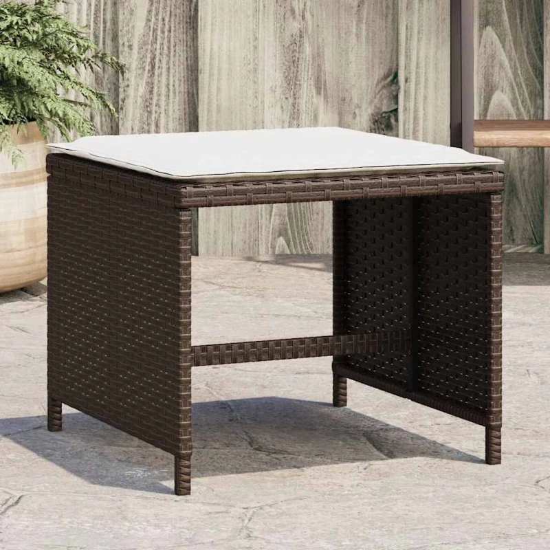vidaXL haveskamler 4 stk. 41x41x36 cm polyrattan brun