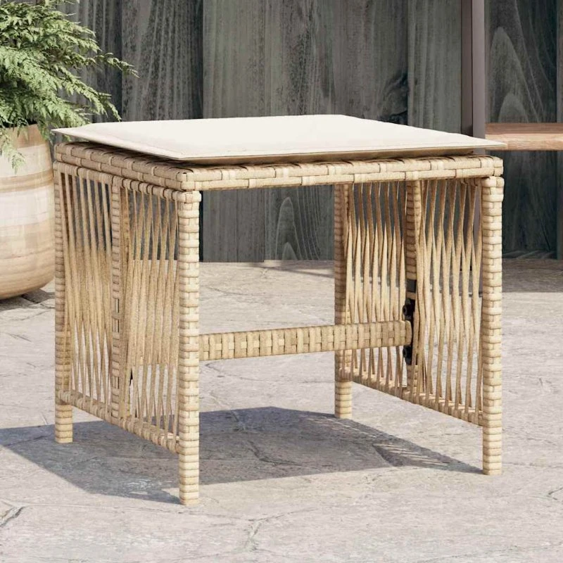 vidaXL haveskamler 4 stk. 41x41x36 cm polyrattan beige