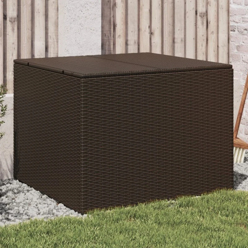 vidaXL opbevaringsboks 291 L polyrattan brun