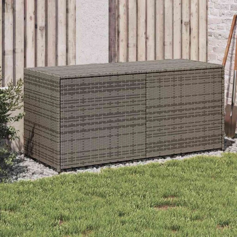 vidaXL opbevaringsboks polyrattan 283 L grå (120x50x56 cm)