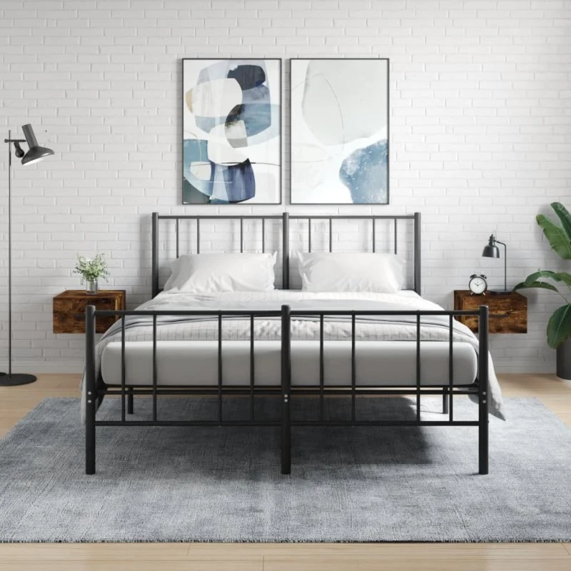 vidaXL væghængte sengeborde 2 stk. 35x35x20 cm – røget egetræ