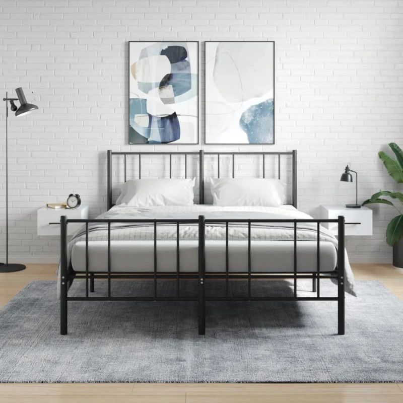vidaXL væghængte sengeborde 2 stk. 35x35x20 cm, hvid