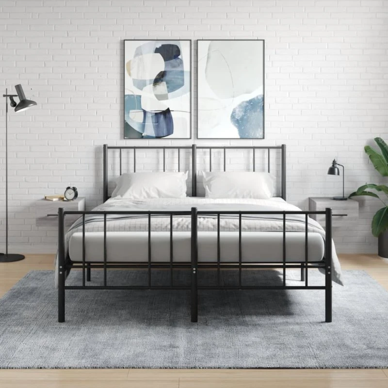 vidaXL væghængte sengeborde 2 stk. 35x35x20 cm grå Sonoma-eg