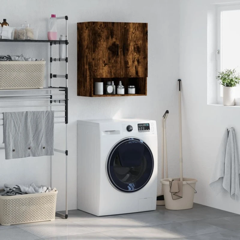 vidaXL vægskab 60x31x70 cm konstrueret træ, røget egetræ