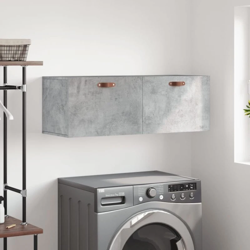 vidaXL vægskab 100x36,5x35 cm konstrueret træ, betongrå