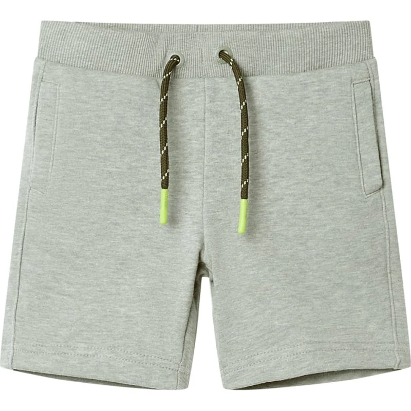 Shorts til børn str. 140 lys kakimeleret med snøre