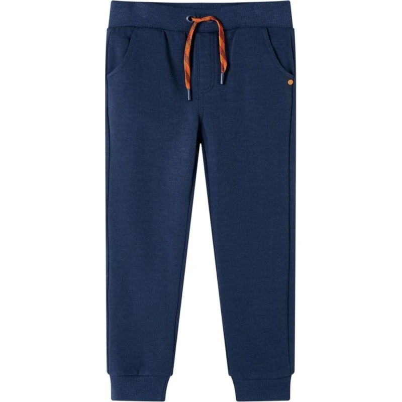 Børne-joggingbukser str. 128 blåmeleret