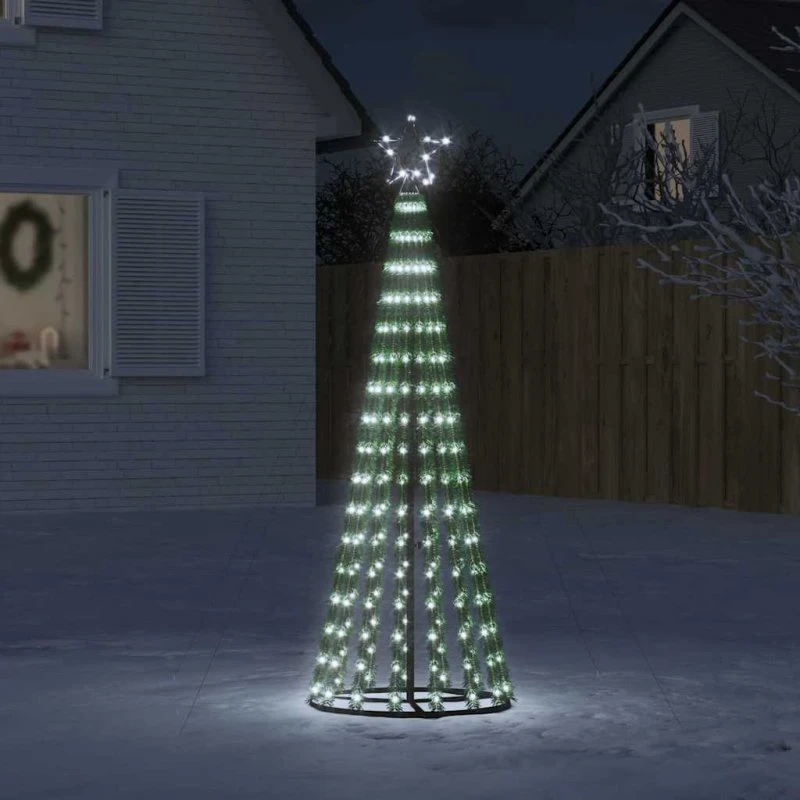 vidaXL LED-juletræ 275 LED 180 cm kold hvid