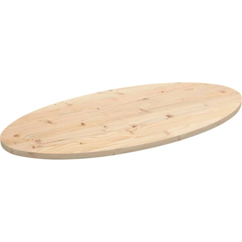 vidaXL oval bordplade 110x50x2,5 cm massivt fyrretræ