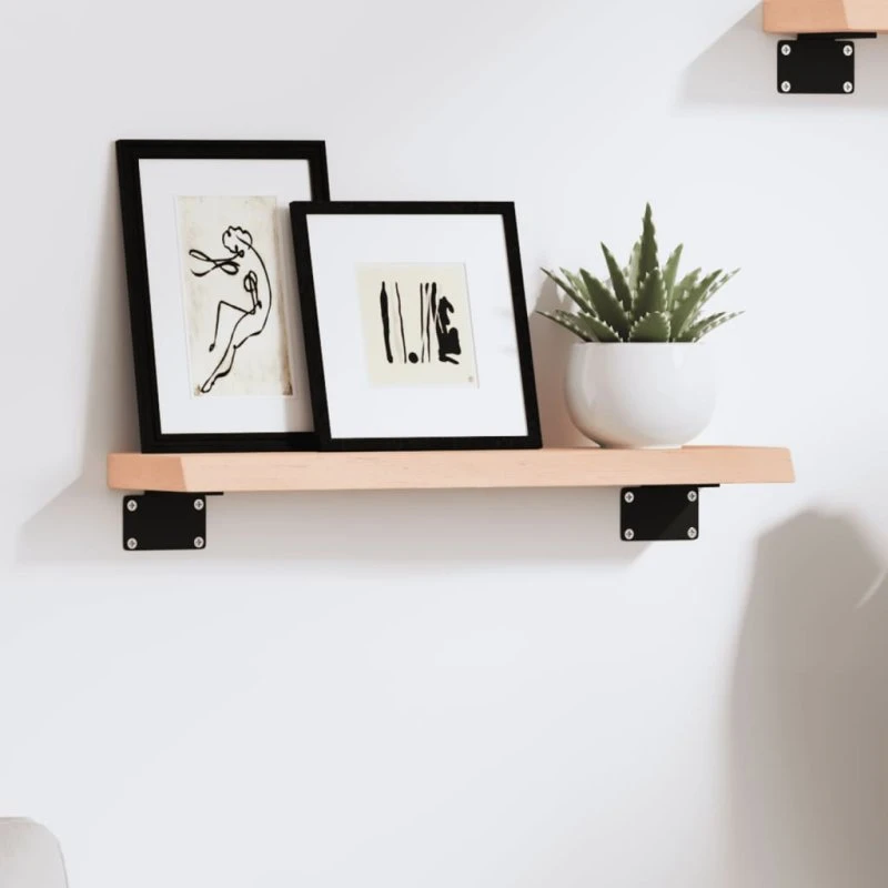 vidaXL væghylde 40x10x2 cm ubehandlet massivt egetræ