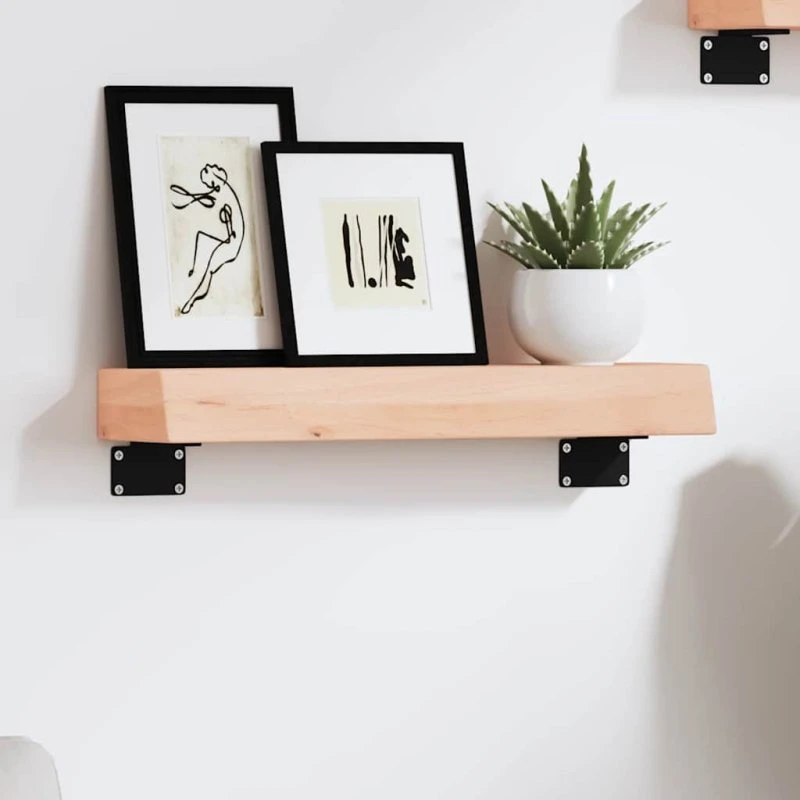 vidaXL væghylde 40x10x6 cm ubehandlet massivt egetræ