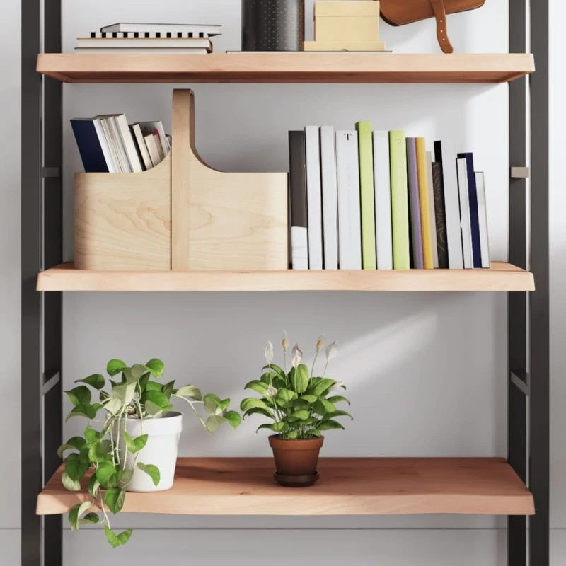 vidaXL væghylde i massivt egetræ 100x50x(2-4) cm ubehandlet