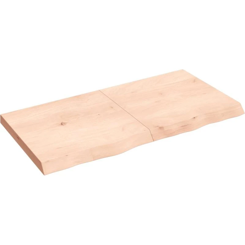 vidaXL væghylde ubehandlet massivt egetræ 120x60x(2-6) cm