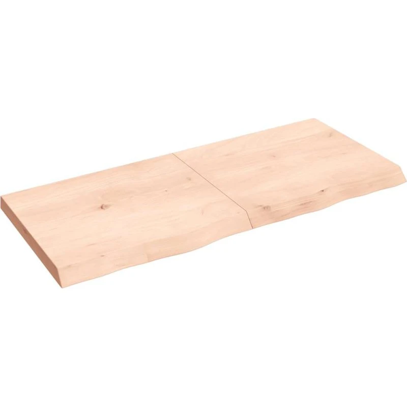 vidaXL væghylde 140x60x(2-6) cm ubehandlet massivt egetræ