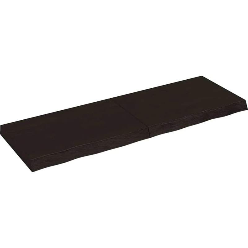 vidaXL væghylde 120x40x(2-6) cm massivt egetræ mørkebrun