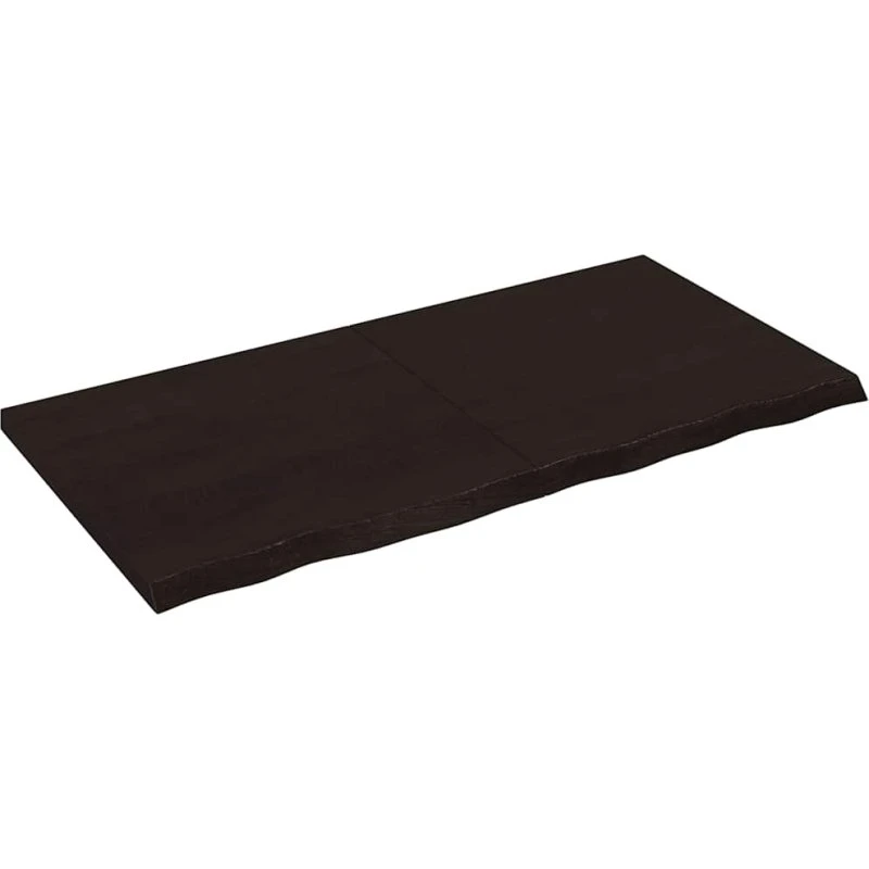 vidaXL væghylde i massivt egetræ 120x60x(2-4) cm mørkebrun