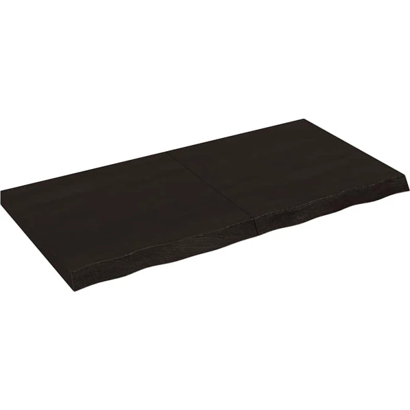 vidaXL væghylde 120x60x(2-6) cm massivt egetræ mørkebrun