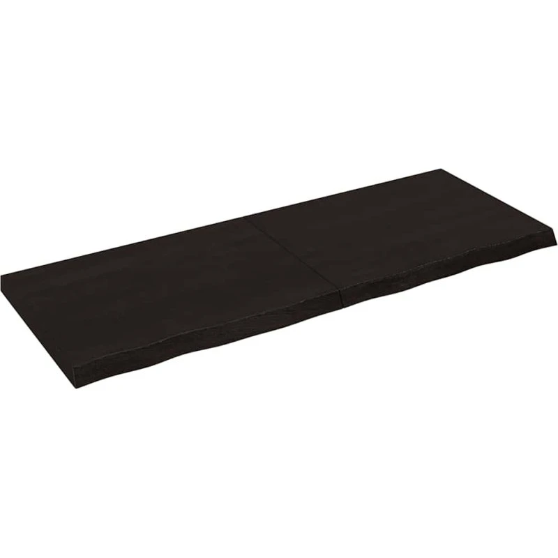 vidaXL væghylde 160x60x(2-6) cm massivt egetræ mørkebrun