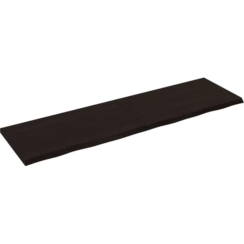 vidaXL væghylde 180x50 cm behandlet massivt egetræ, mørkebrun