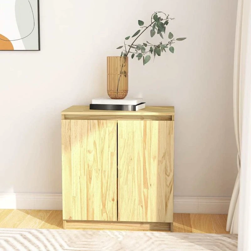 vidaXL skab 60x36x65 cm massivt fyrretræ natur