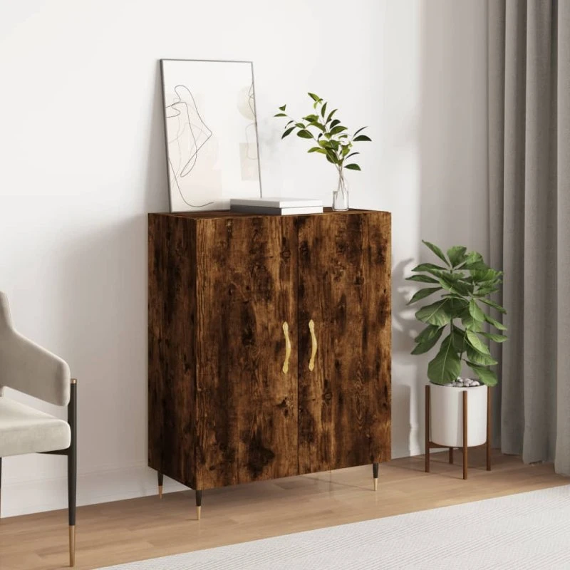 vidaXL skænk 69,5x34x90 cm konstrueret træ, røget eg