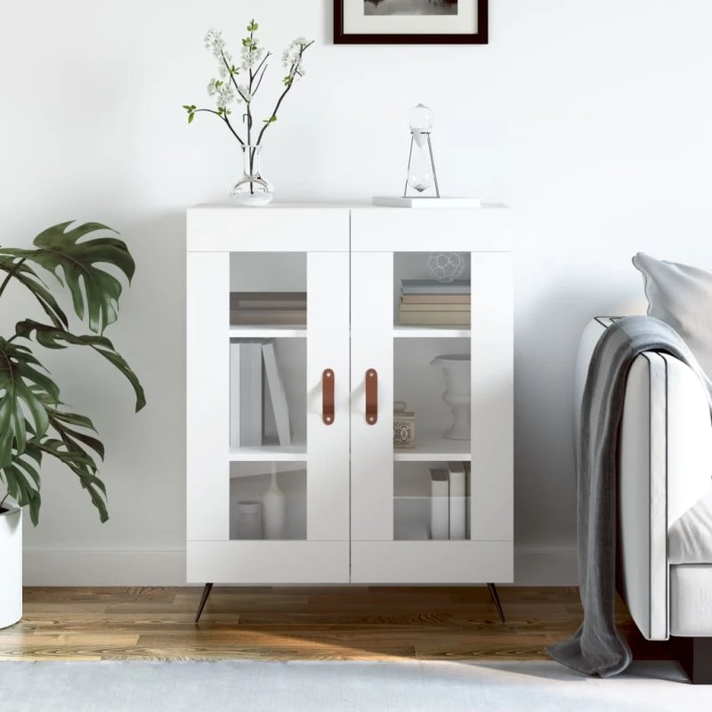 vidaXL skænk 69,5x34x90 cm konstrueret træ, hvid