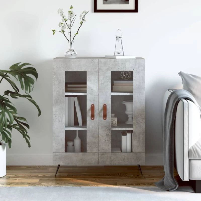 vidaXL skænk 69,5x34x90 cm konstrueret træ betongrå