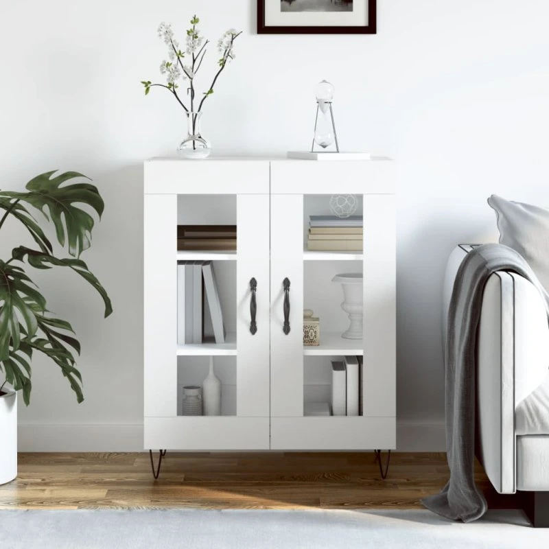 vidaXL skænk 69,5x34x90 cm konstrueret træ hvid