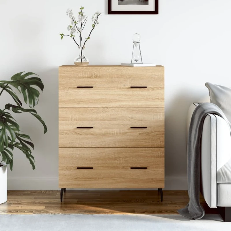 vidaXL skænk 69,5x34x90 cm konstrueret træ sonoma-eg