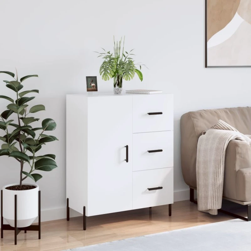 vidaXL skænk 69,5x34x90 cm konstrueret træ hvid