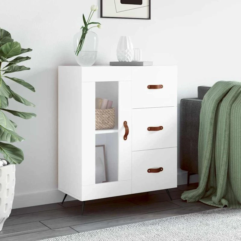 vidaXL skænk 69,5x34x90 cm hvid konstrueret træ