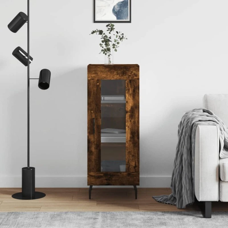 vidaXL skænk 34,5x34x90 cm konstrueret træ, røget eg