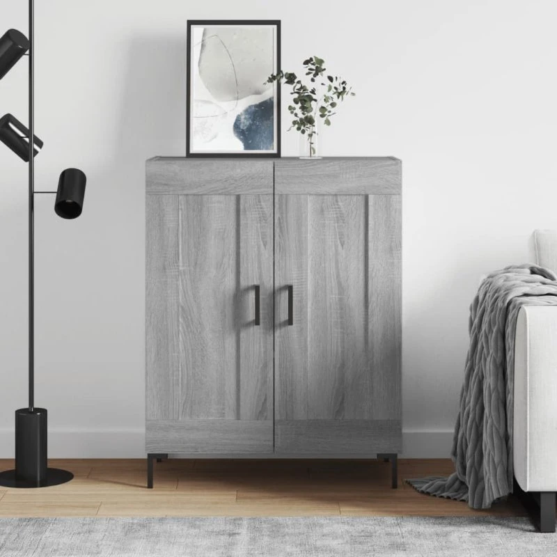 vidaXL skænk 69,5x34x90 cm grå Sonoma-eg