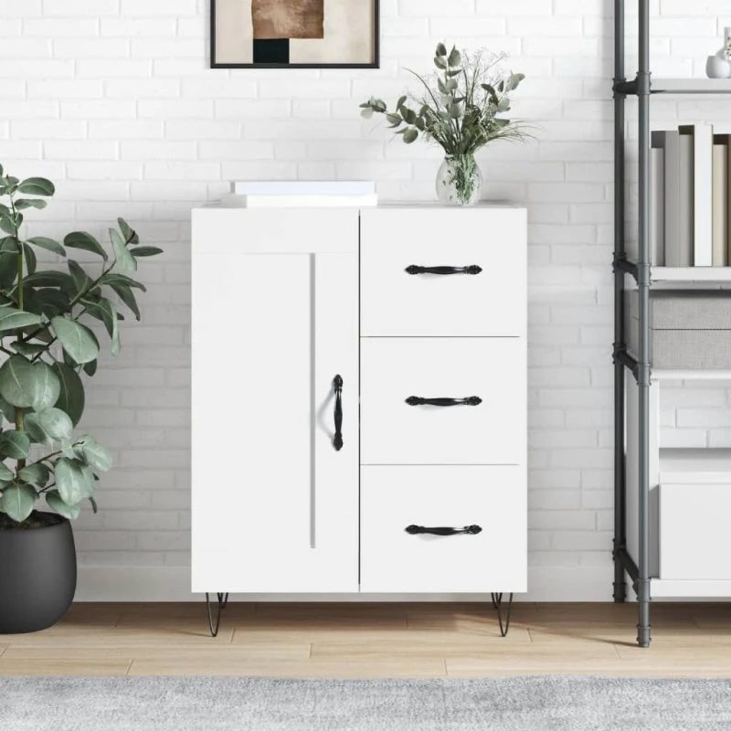 vidaXL skænk 69,5x34x90 cm hvid i konstrueret træ